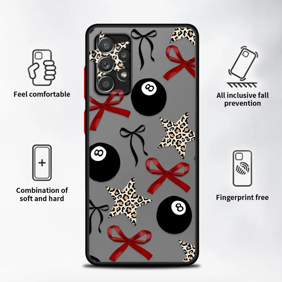 Custodia posteriore per telefono per Samsung Galaxy A05 A12 A06 A30 A50 A70 A13 Nota 20 Ultra 10+ 9 8 A15 A16 A14 Cartoon Leopard Print