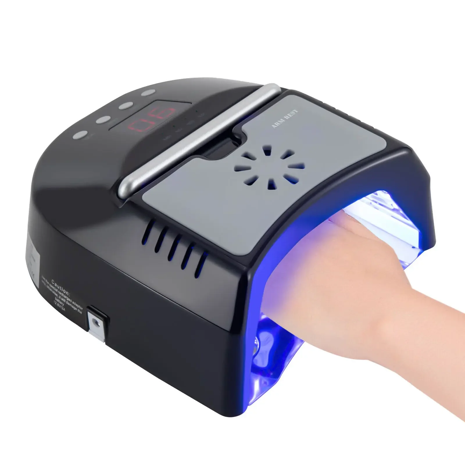 Verbesserte 72 W kabellose UV-LED-Nagellampe mit wiederaufladbarem Akku und Lüfter – professioneller Gel-Nageltrockner für Salon und Zuhause