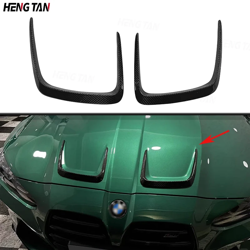 

For BMW G80 M3 G82 G83 M4 2021+ Carbon Fiber Front Hood Scoop Vent Frame Trim Engine Bonnet Outlet Air Intake Splitter