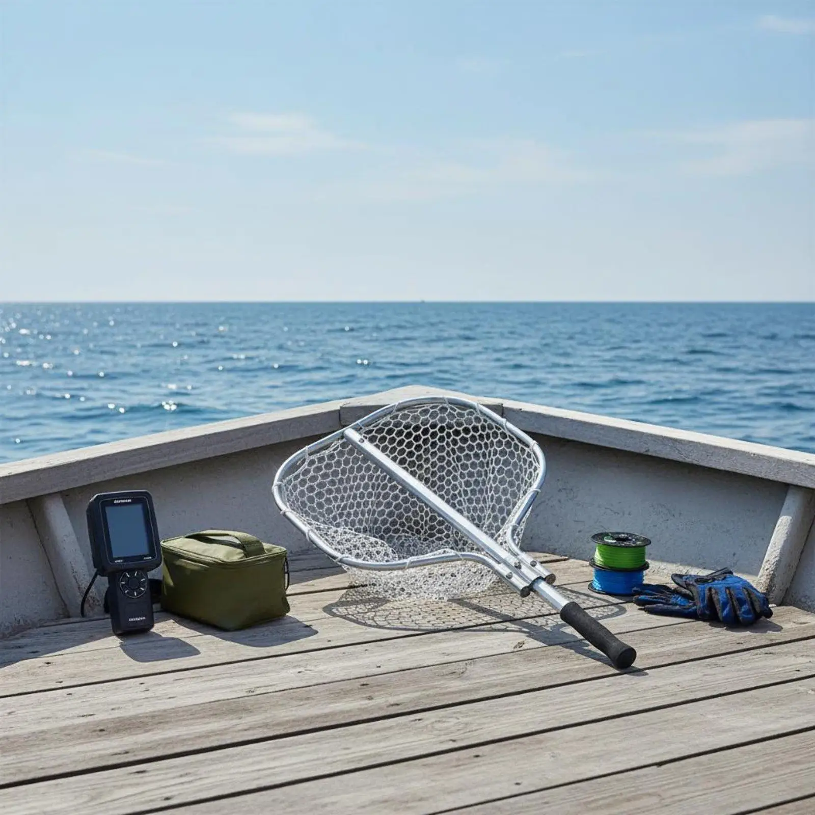 Foldable Telescopic Landing Net Rubber Mesh Ergonomic Grip Fishing Accessory for Boat and Shore Fishing - view 3