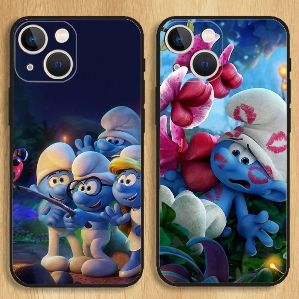 The S-Smurfs Phone Case For iPhone15,14,13,12,11,Pro,Max,Plus,Mini,X,XS,XR,8,7,6,S,Plus,SE Soft Black Case