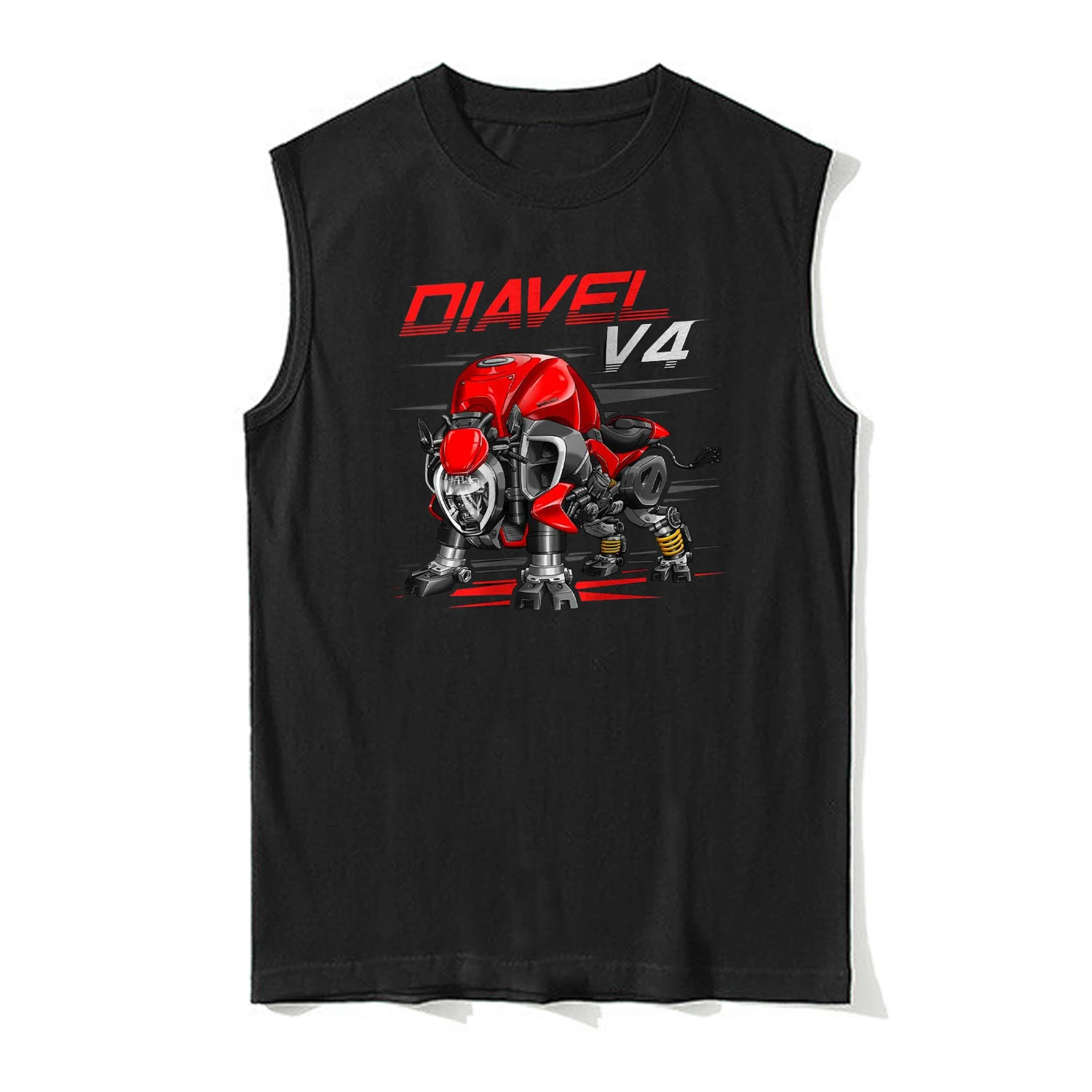 

2023-2024 Models Italian Diavel V4 Motorcycle Bull Inspiration Tanktop 100% Cotton O-Neck Summer Casual Mens Vest Sleeveless Tee