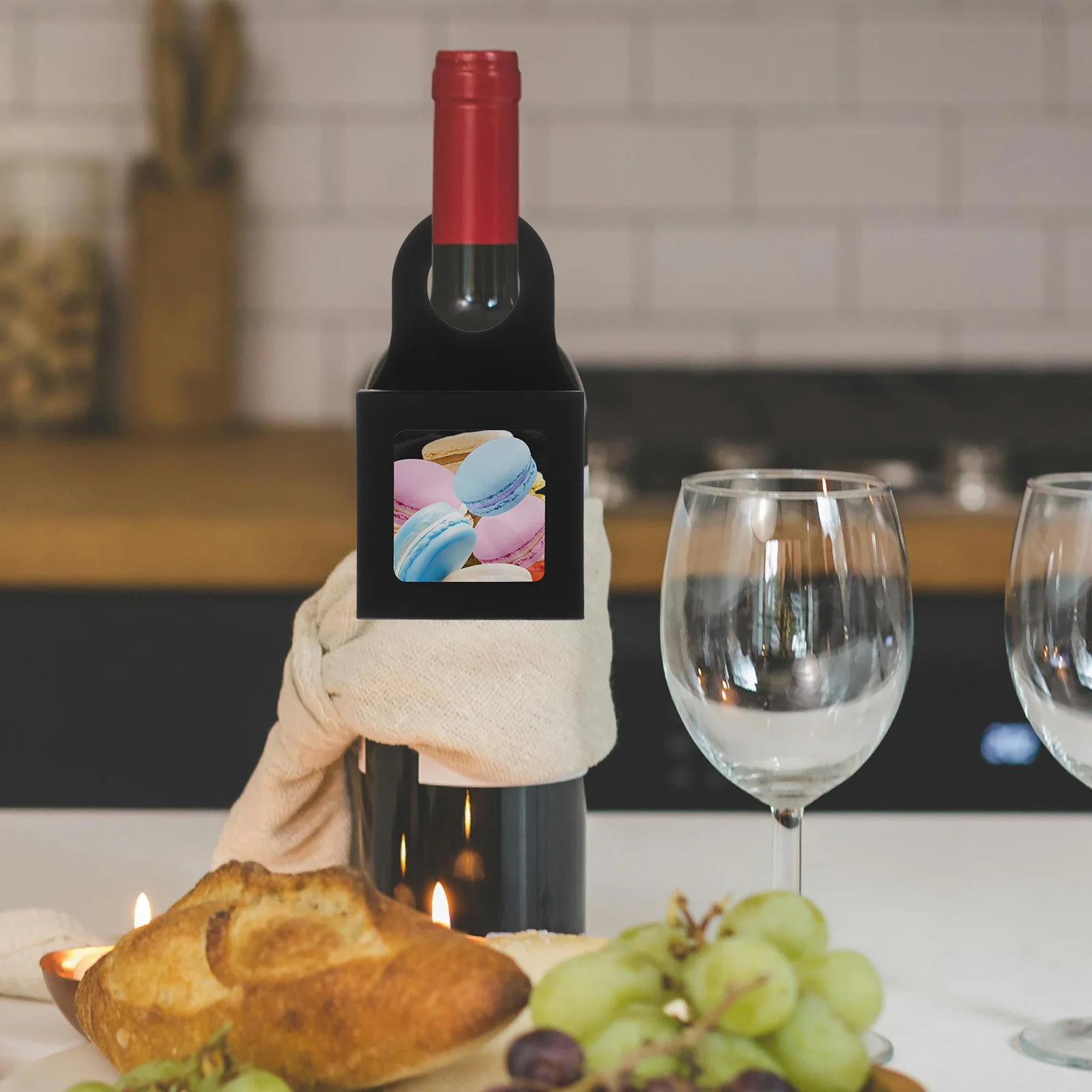 

12pcs Wine Bottle Gift Box Kraft Paper Red Wine Packaging Box With Window Decorative Storage Case For Wedding Party Holiday
