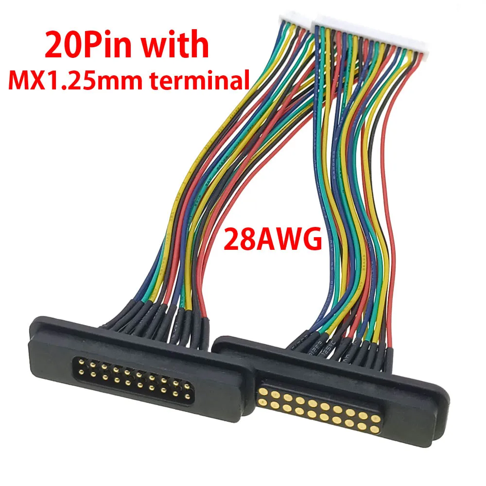 

2A 12Pin 20Pin DC Магнитный Pogo Pin Разъем Pogopin Мужской Женский С ленточным кабелем Пружинная розетка постоянного тока