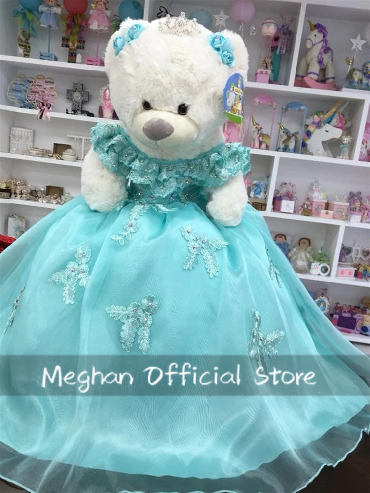 

Sky Blue Special Link For Personalized Quinceanera Teddy Bear Dress Beaded Appliques Mini Quinceanera Dress Vestidos De XV Años