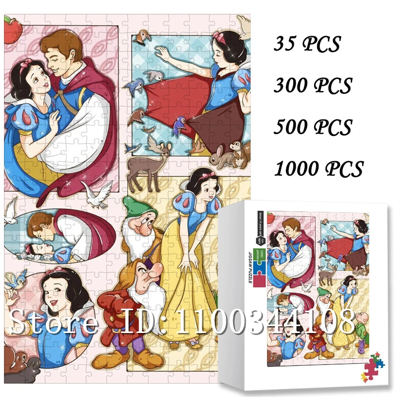 Disney Anime Puzzles for Adults Decompressing Game Toys Snow White Princess Jigsaw Puzzles Handmade Toys & Hobbies