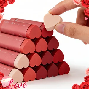 2/3/4/5/6/8Pcs Erasers, Red-Pink Gradient Pencil Erasers, Cute Heart Design, Valentine's Day Gift, Back to School, Random Color