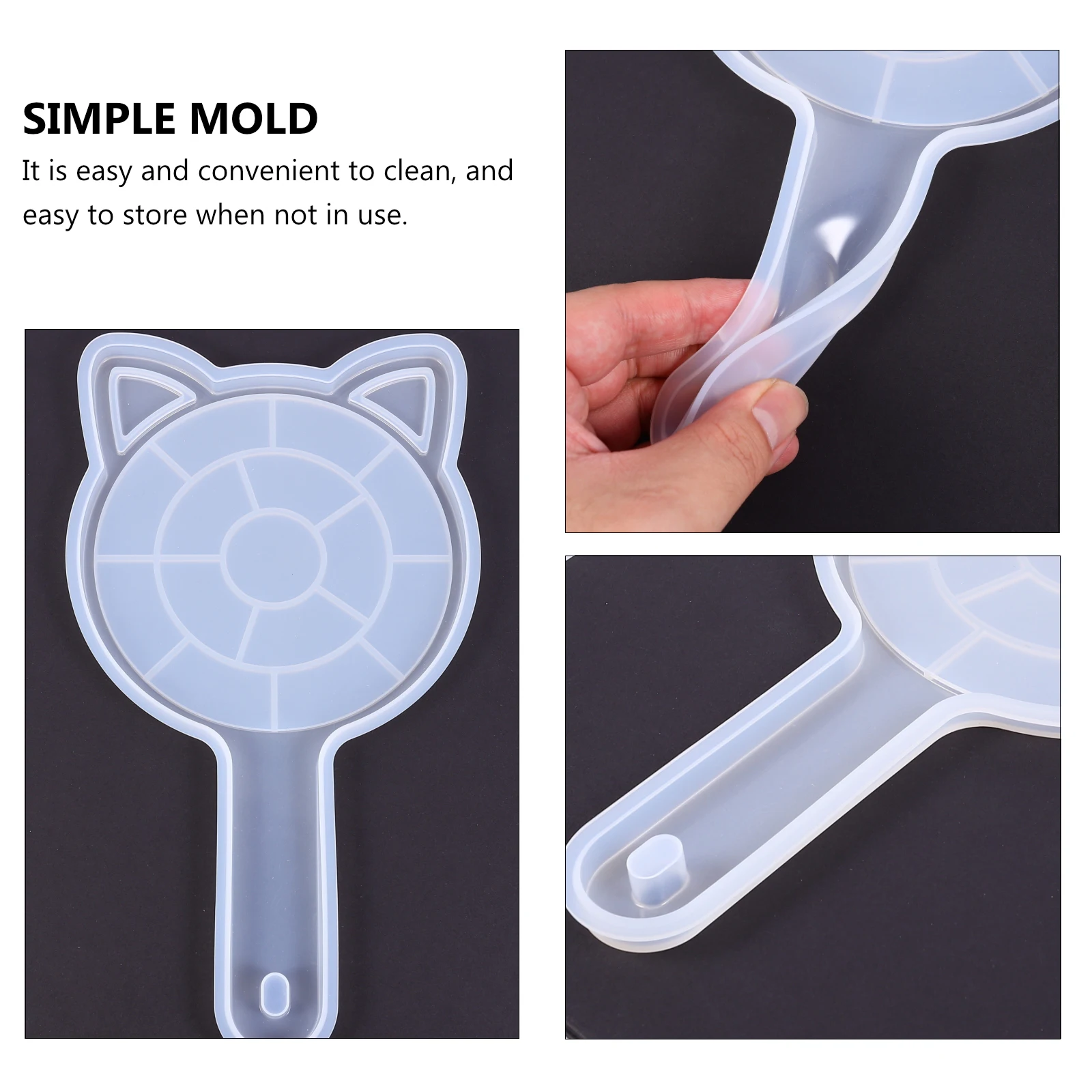 

1 set Silicone Mirror Diy Manual Mold For Make-Up Mirror Casting Creative Crystal Epoxy Mold Simple Diy Mould Jewelry