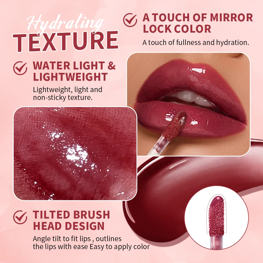 Lakerain Lip Glow Tint Juicy Lip Gloss Długotrwały Nawilżający Gładki Błyszczyk do Ust w Kształcie Soku Wodoodporna Pomadka do Ust Kosmetyki do Pielęgnacji Skóry Ust