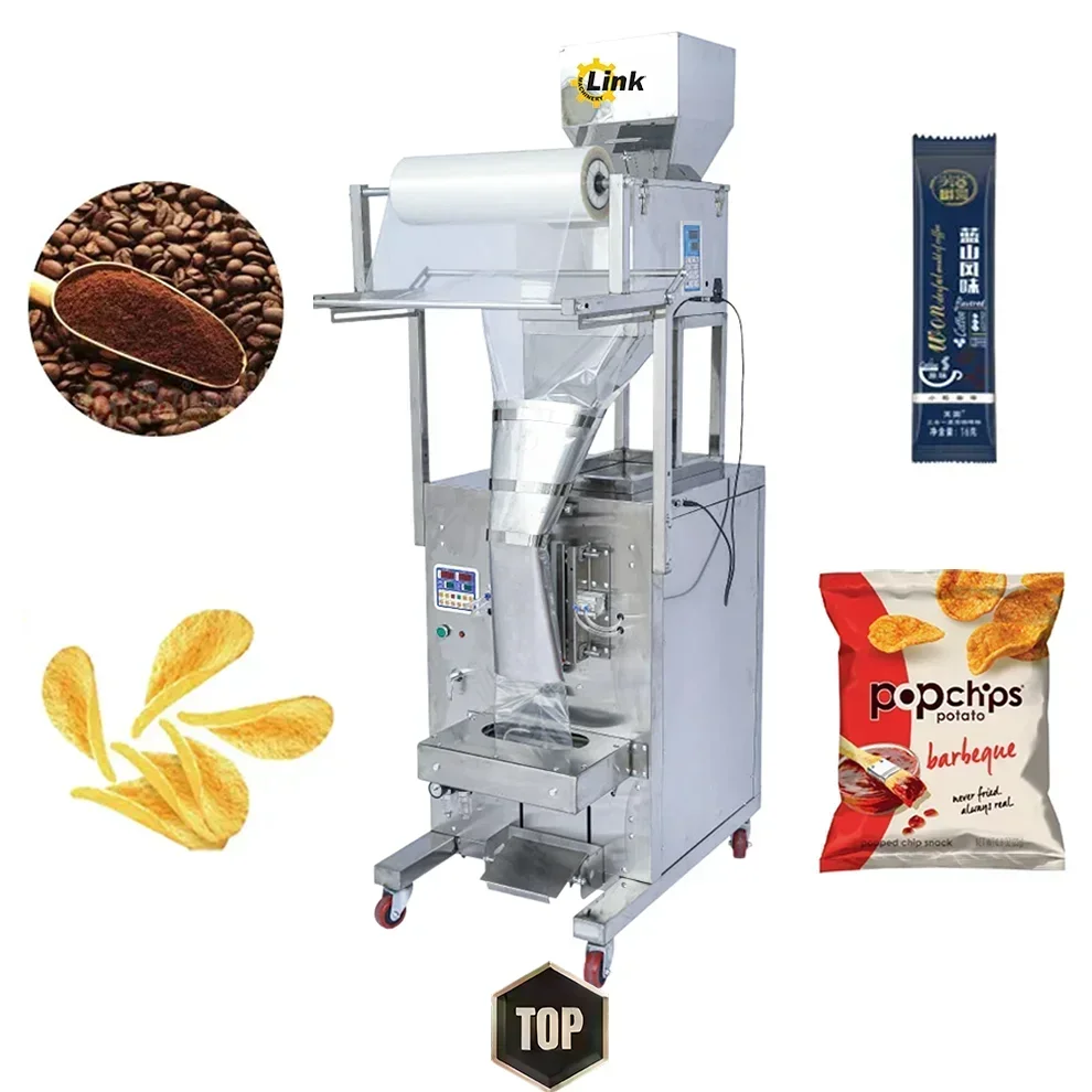 Máquina de Envasado Multifuncional de Alta Precisión Ajustable de 100g/200g para Papas Fritas, Galletas, Palomitas de Maíz, Nueces, Arroz