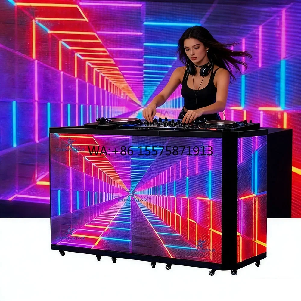 

Портативный складной DJ-пульт с индивидуальным логотипом, светодиодный экран P2.97 P3.91 для аренды на свадьбы и фестивали