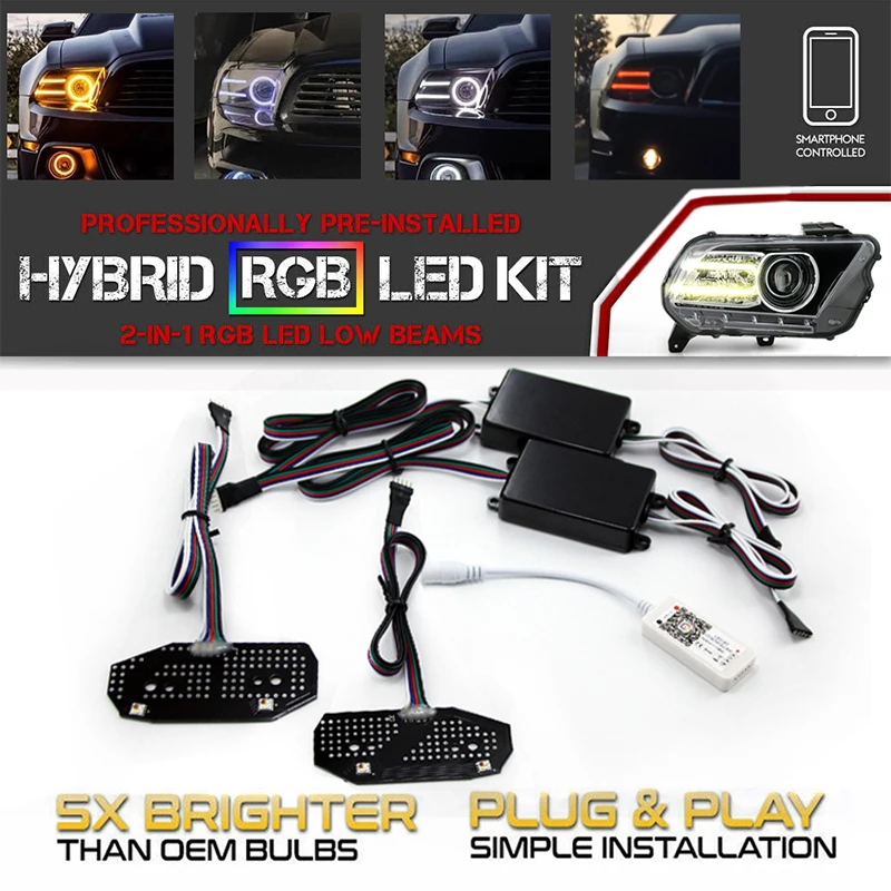 

1SET RGBW LED DRL Board Car Lights Daytime Running Lamp for Ford Mustang 2013--2014