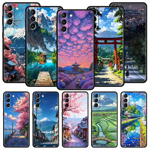 Landscape Japan Series Scenery Phone Case For Samsung Galaxy S25 S24 S23 S22 S20 Ultra S21 FE 5G S10 Plus S10E Soft TPU Cover