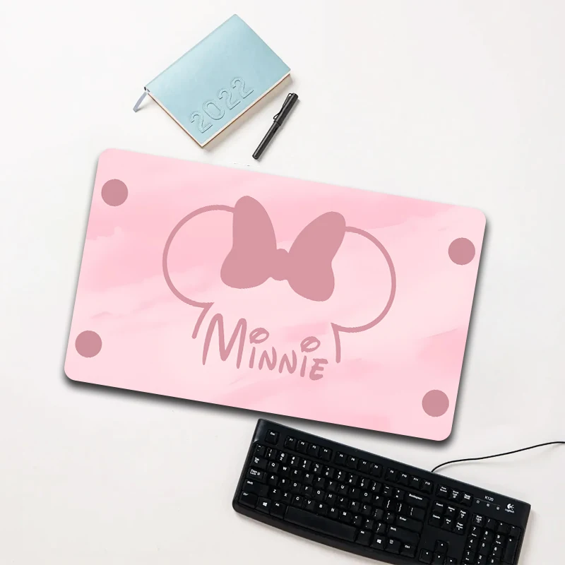 

Disney Minnie Mouse Outline Polka Dot Pink Mouse Pad Large Non-slip Waterproof Desk Mat for Computer Laptop