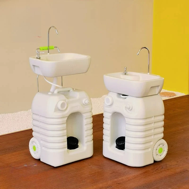 Wheeled mobile cleaning sink, outdoor construction site balcony epidemic prevention emergency free takeover road facilities