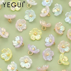 YEGUI,50pcs/lot,MG33,jewelry accessories,acrylic flower,18k gold plated,hand made,diy pendants,charms,jewelry making