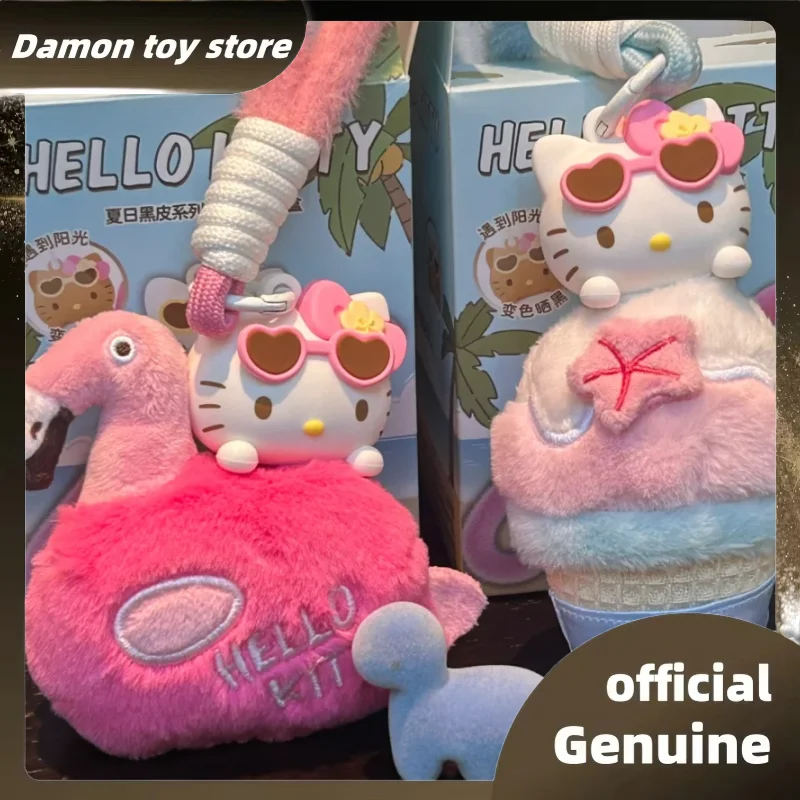 Novo genuíno olá kitty verão tan pele série aromaterapia pingente caixa cega kawaii olá kitty saco pingente caixa mistério como presente