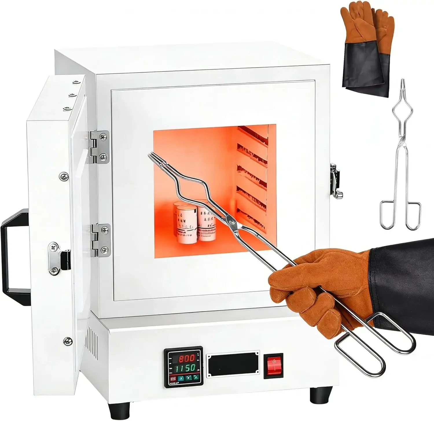 

Electric Kiln for Pottery at Home, 2000W Melter Furnace Oven Pottery Kilns, Hi-Temp 2102℉/1150℃, Melting Furnace with Controller