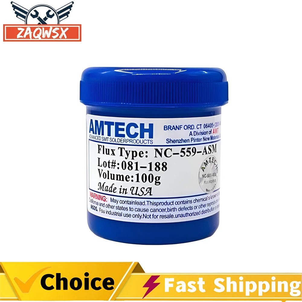 1Pc AMTECH NC-559-ASM 100g Lead-Free Solder Flux Paste for SMT BGA Reballing Soldering Welding Repair Tools No Clean