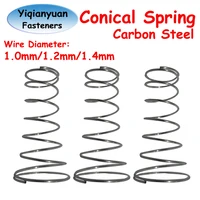 Yiqianyuan 10 Uds resortes de compresión cónicos resortes de torre de acero resortes de batería con opciones de diámetro de cable 1,0mm 1,2mm 1,4mm