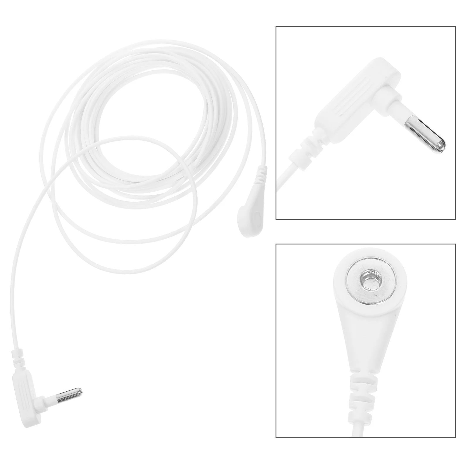 

White Cord Universal Fit For Sheets Mats Earthing Products Medical Grounding Wire Anti Static Socket Ground