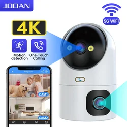 JOOAN 4K Kamera PTZ IP 5G Wifi Kamera monitorująca Podwójny obiektyw Podwójny ekran Domowe automatyczne śledzenie Kamera CCTV Bezpieczeństwo Niania elektroniczna