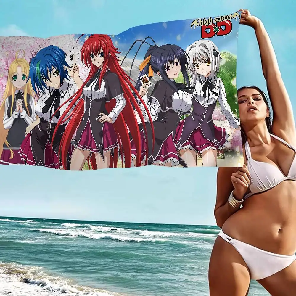 H-High S-School DxD Anime Microfiber Beach Towel Absorbent Quick dry Soft Yoga Swimming Resort Mountain Climbing Towel