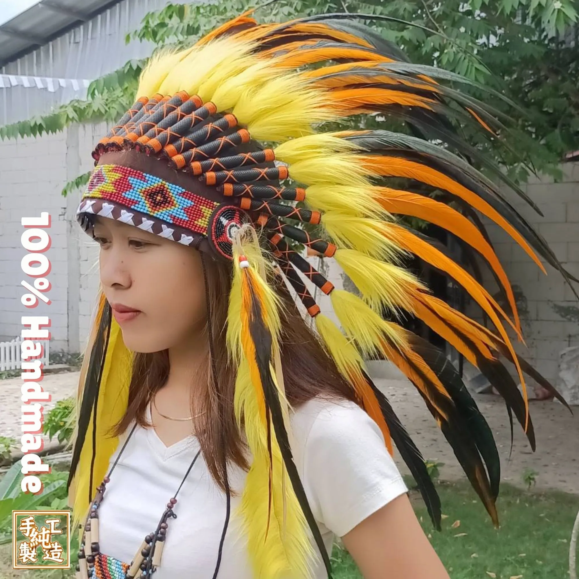 Sombrero de plumas indígenas norteamericanas, tocado de cacique, accesorio para la cabeza de hombre, para actuaciones de jefe nativo