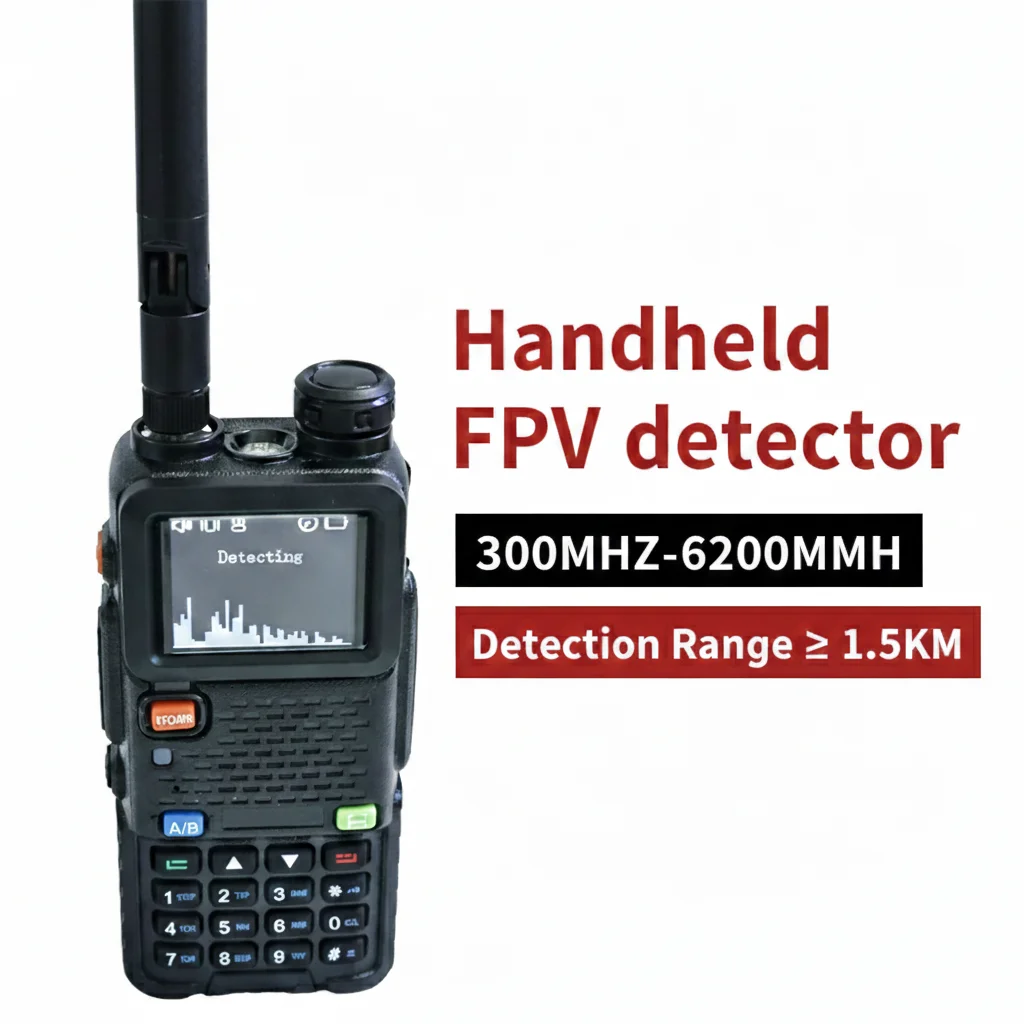 1-2km 300-6200mhz Drone Detection System Signal Detector Portable Handheld RF Radar Device Alarm Systems Radar Detectors