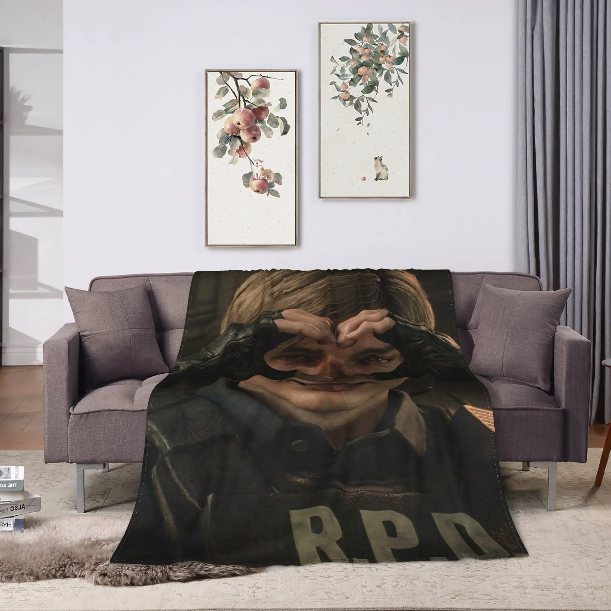 Leon Kennedy Throw Blanket Warm Soft Casual Blankets  For Living Room Plane Travel Flannel Bedspread Bed Cover