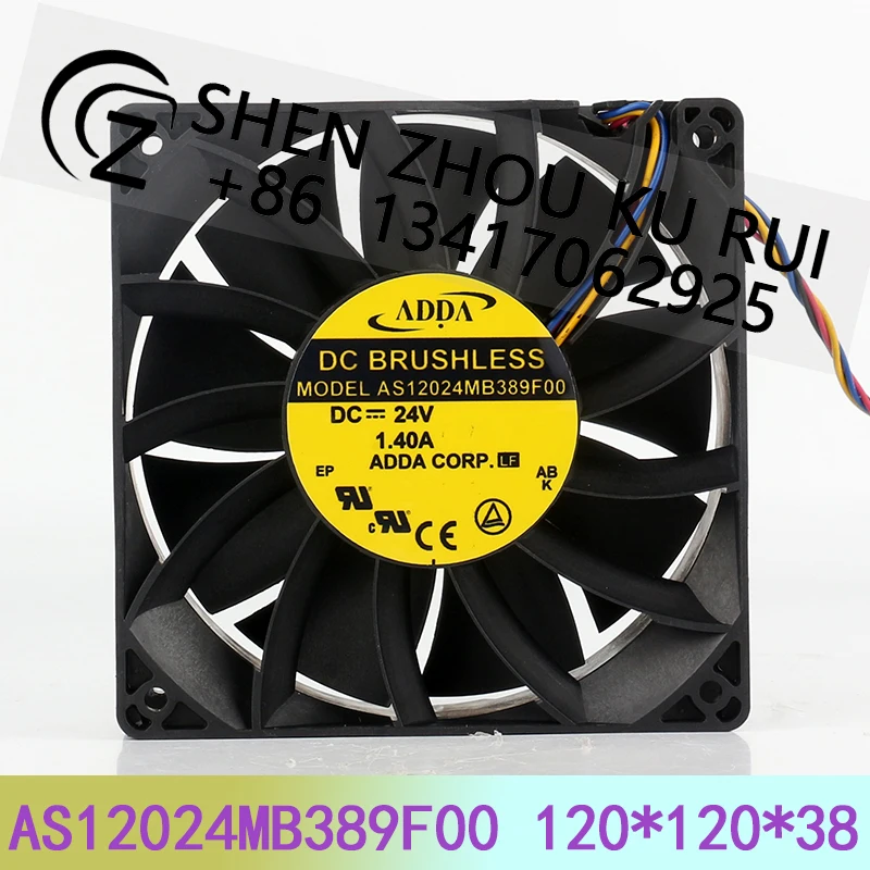 

New ADDA 24V 1.40A 12038 12CM four-wire inverter PWM High air volume AS12024MB389F00 Cooling fan