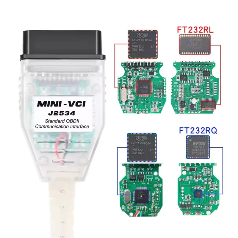 Mini VCI J2534 V18.00.008 For Toyota TIS Techstream OBD2 Diagnostic Cable FTDI FT232RL Chip Auto Scanner