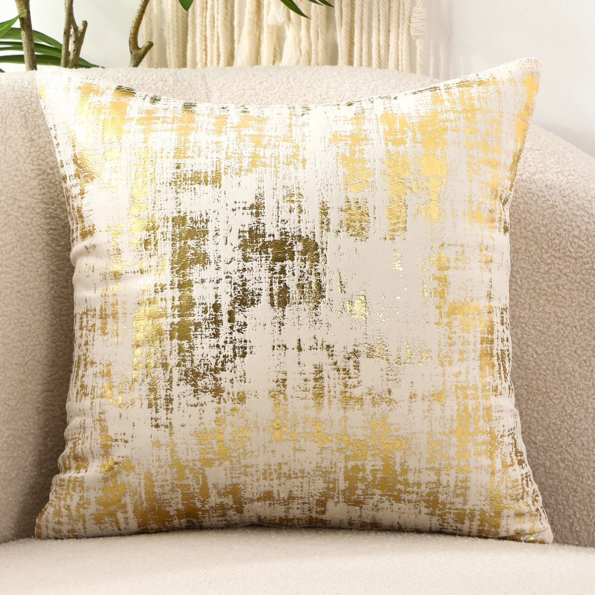 Foil Velvet Throw Pillow Cover Gold Soft Living Room Home Decoration For Sofa Farmhouse Green Beige Wine
