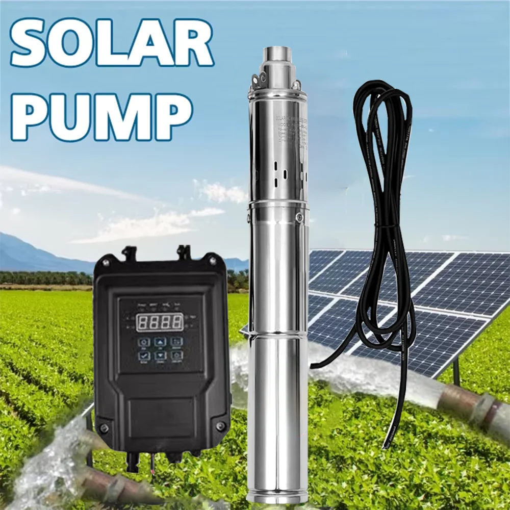 

Solar Artesian Well Pump with A Lift Of 140 Meters and a flow rate of 2m³ Per Hour 750WDC48V Solar Powered Deep Well Pump