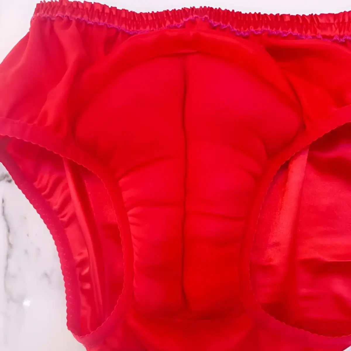 Men Glossy Cotton Ice Silk Satin Lingerie Panties Plus Size Underwear Sexy Briefs