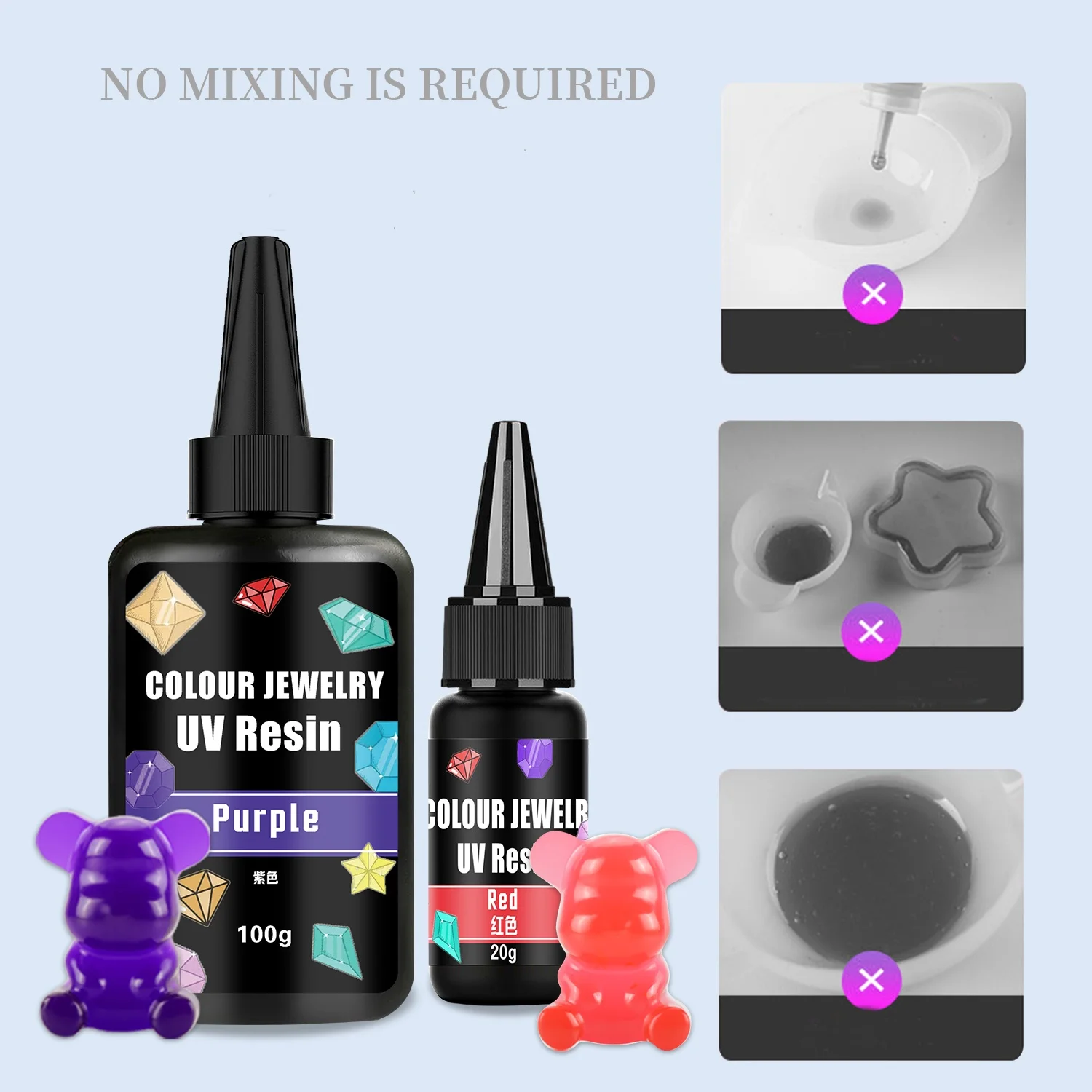 100ml Quick Drying UV Resin Adhesive Colour UV Resin Glue Ultraviolet Liquid UV Curing Craft Jewelry Making Quick Drying Glue