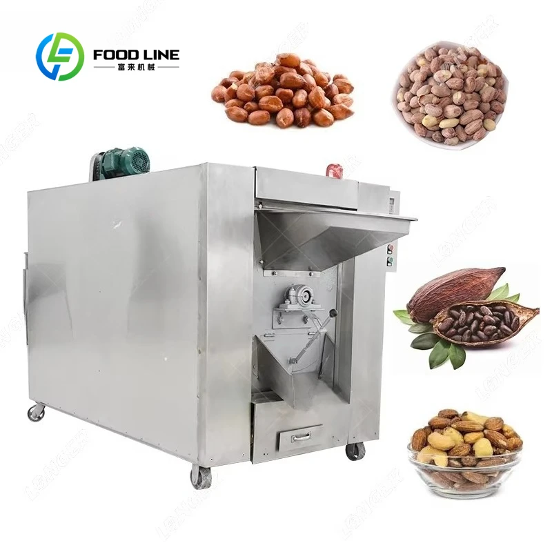 Customized Commercial Full Automatic Drum Roaster Flavored Nuts Roasting Machine Cashew Hazelnut Hot Selling New Arrival