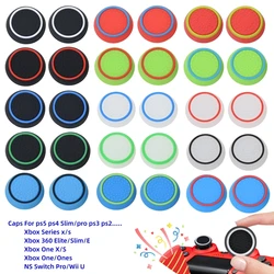 Dual-Color Silicone ThumbStick Grip Cap, Thumb Grip Cap, Capa para Playstation 5, PS5, PS4, Slim, Pro, Xbox Series X, Série S, Controlador de jogo