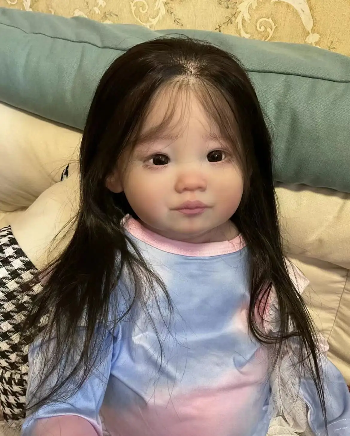 

FBBD Customized Limited Supply 32inch Reborn Baby Leonie Real Pics With Hand-Rooted Hair Already Finished Doll