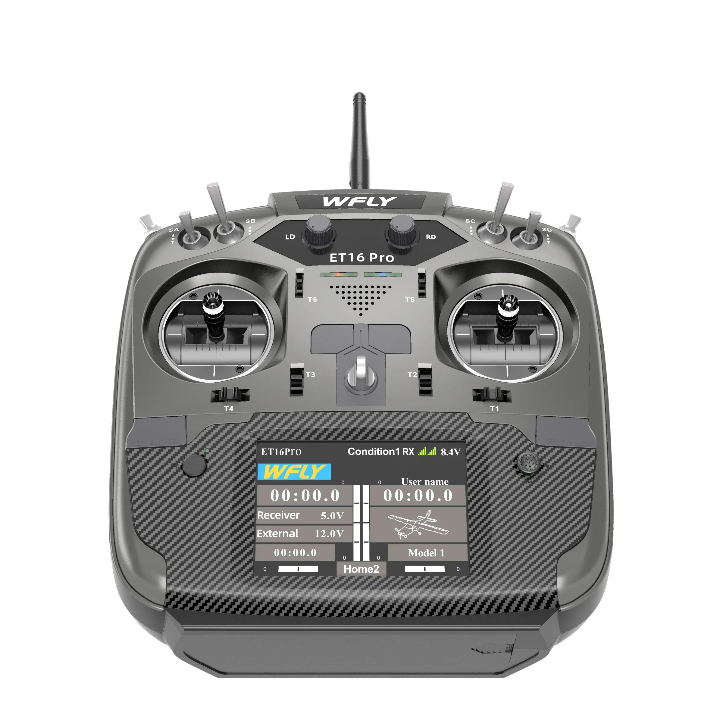 WFLY ET16 Pro  RC Transmitter Full Metal Hall Sensor Gimbals ELRS Dual Built-in RF Modules 500mW Max Power