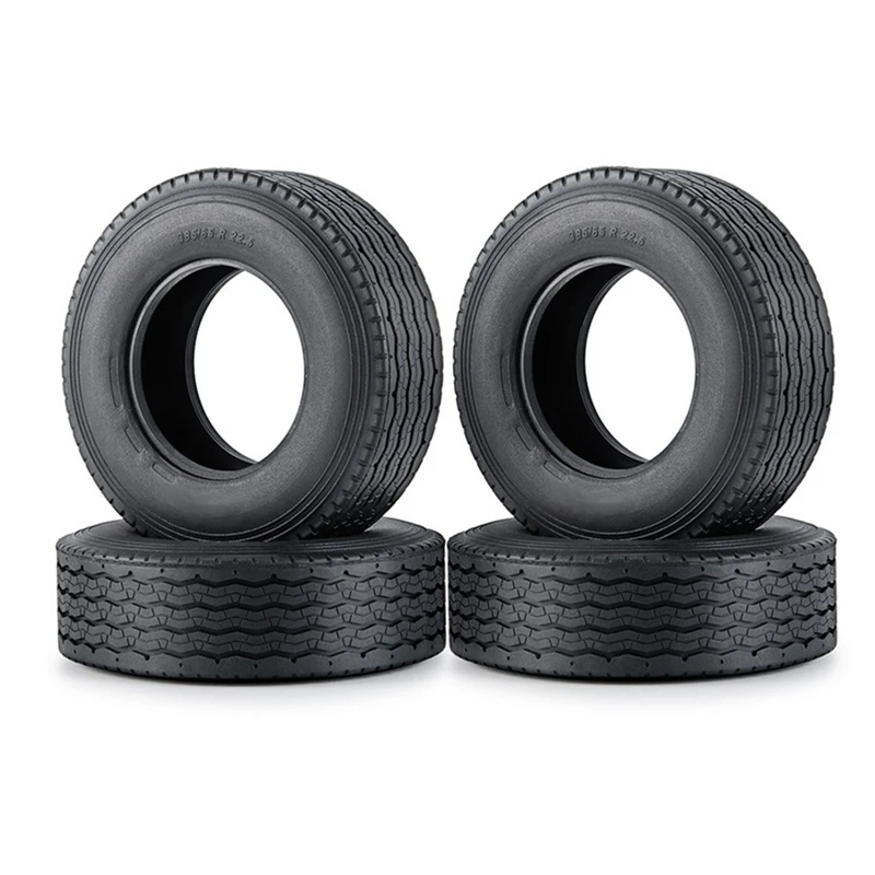 

4Pcs Rubber All-Terrain Tyres Wheel Tires Thicken Widen 28Mm For 1/14 Tamiya Tractor Truck RC Car