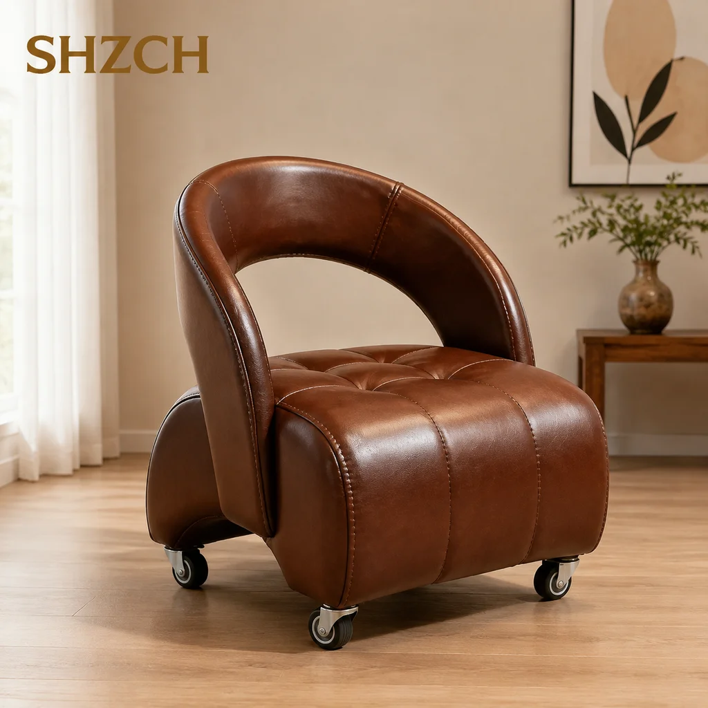 Joylive Square Shoe-changing Walking Stool Mobile Sofa Low Stool Popular And Durable Adult Small Stool Universal Wheels
