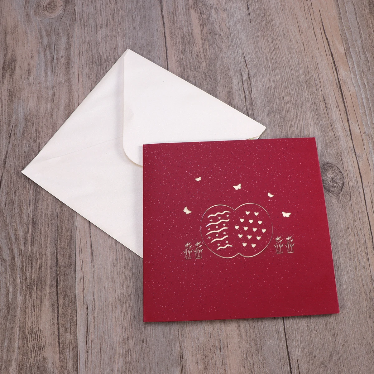 

3D Easter Design Gift Card Butterfly Up Greeting Flowers Grass Easter New Year Greeting Cards 3D Up Cards Pattern