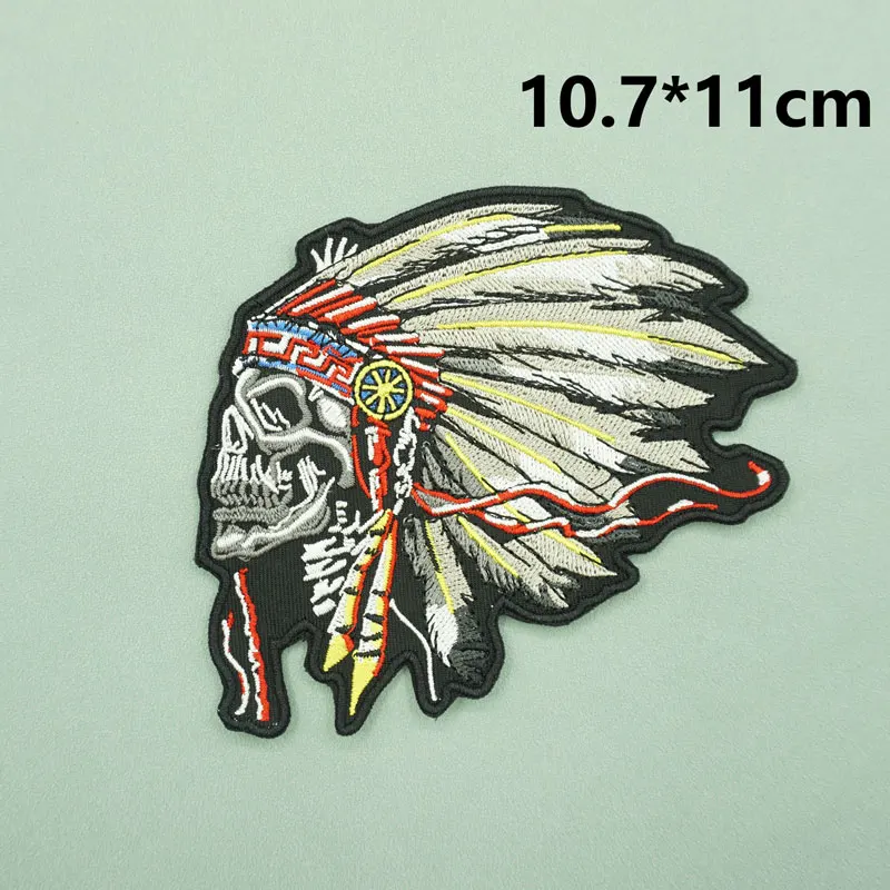 Original head embroidered patches with iron on and hook backing