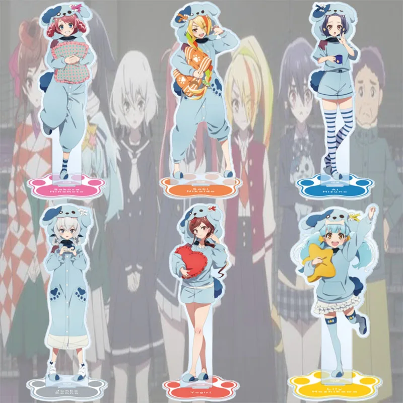 ZOMBIE LAND SAGA Double Sided Printed Anime Acrylic Stand with Base Cartoon Figure Desk Decor Souvenir Keychain