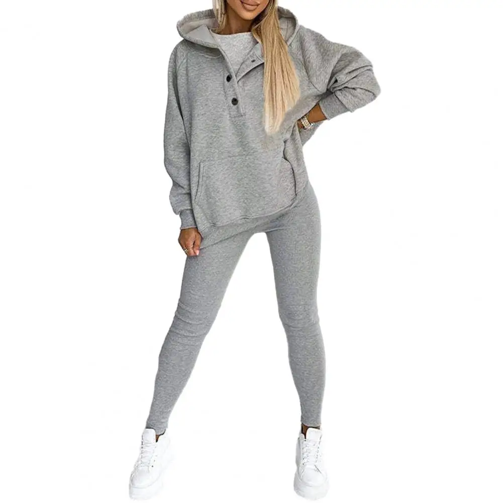 

Long-sleeve Hooded Casual Set Women's Casual Hooded Sweatshirt Joggers Set Comfortable Tracksuit for Spring Stylish for Everyday