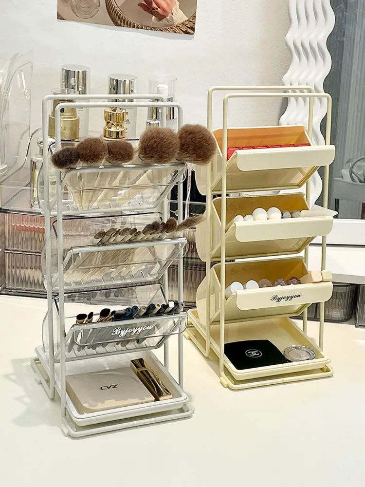 Desktop Makeup Brush Storage Box, High Appearance, Horizontal Split, Eyeliner, Lipstick, Makeup Tool Storage Rack, Organizer