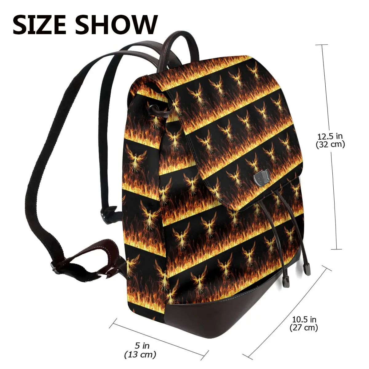 Majestic Phoenix Mythical Bird Bookbag School Student Bags Hiking Travel Daypack for Women Fashion Derma Backpack