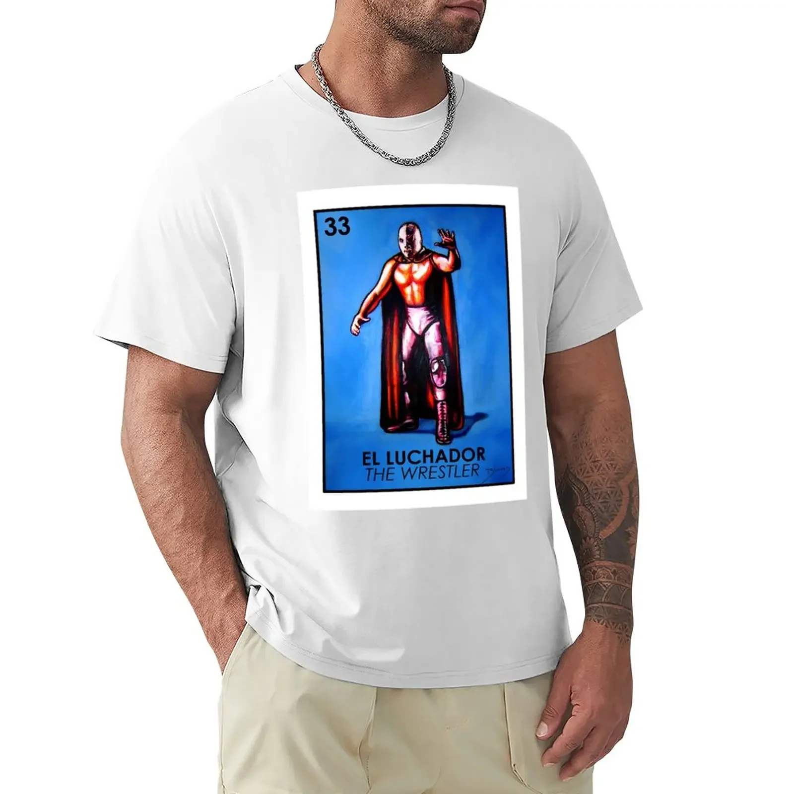 

El Luchador - The wrestler - Loteria T-Shirt oversized heavyweights Men's clothing