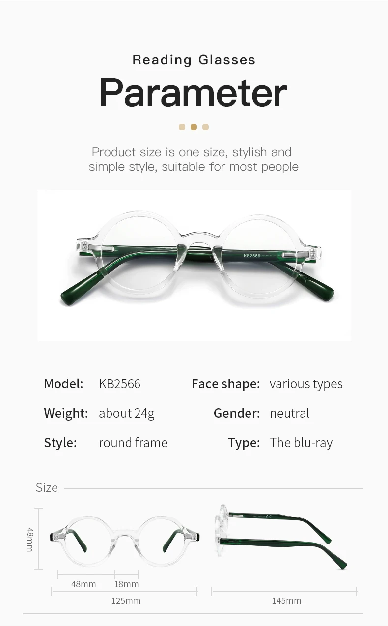 KAEDEK Trend Gedruckt Rahmen Acetat Lesebrille Männer Augenschutz Anti-Blau Licht Presbyopie Brillen – Detail 12